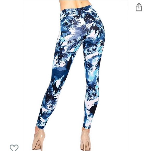 Splat pattern activewear fitness leggings multi - Picture 3 of 5